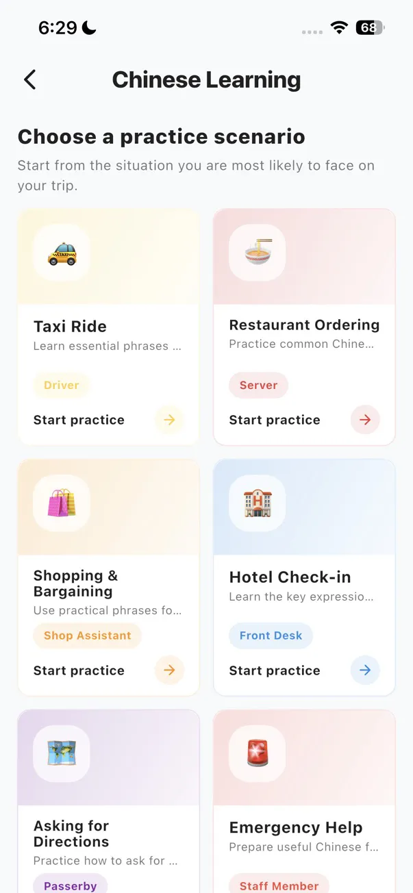 TravelPanda Chinese learning travel scenarios